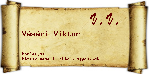 Vásári Viktor névjegykártya